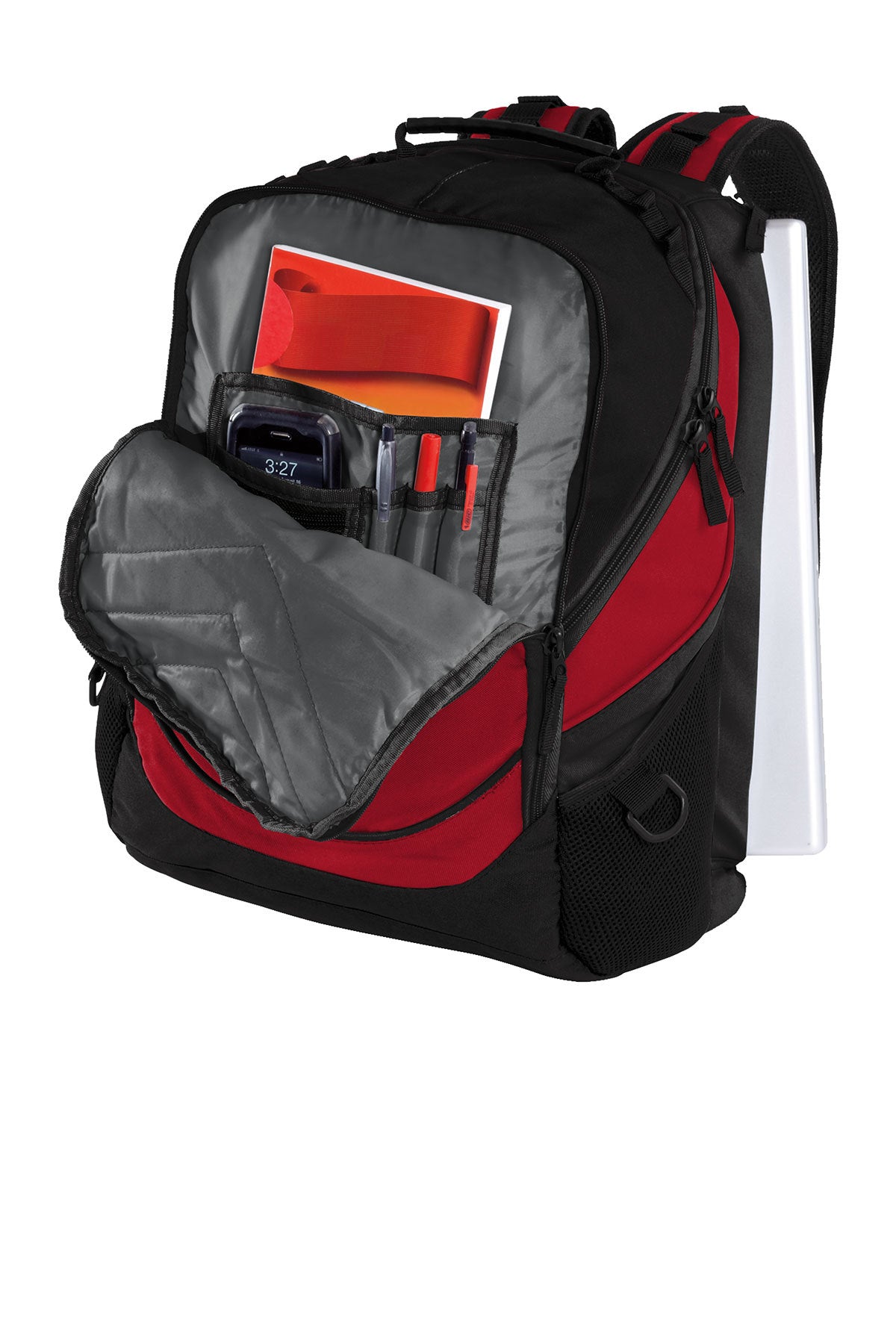 Xcape compute backpack-school logo added to front pocket