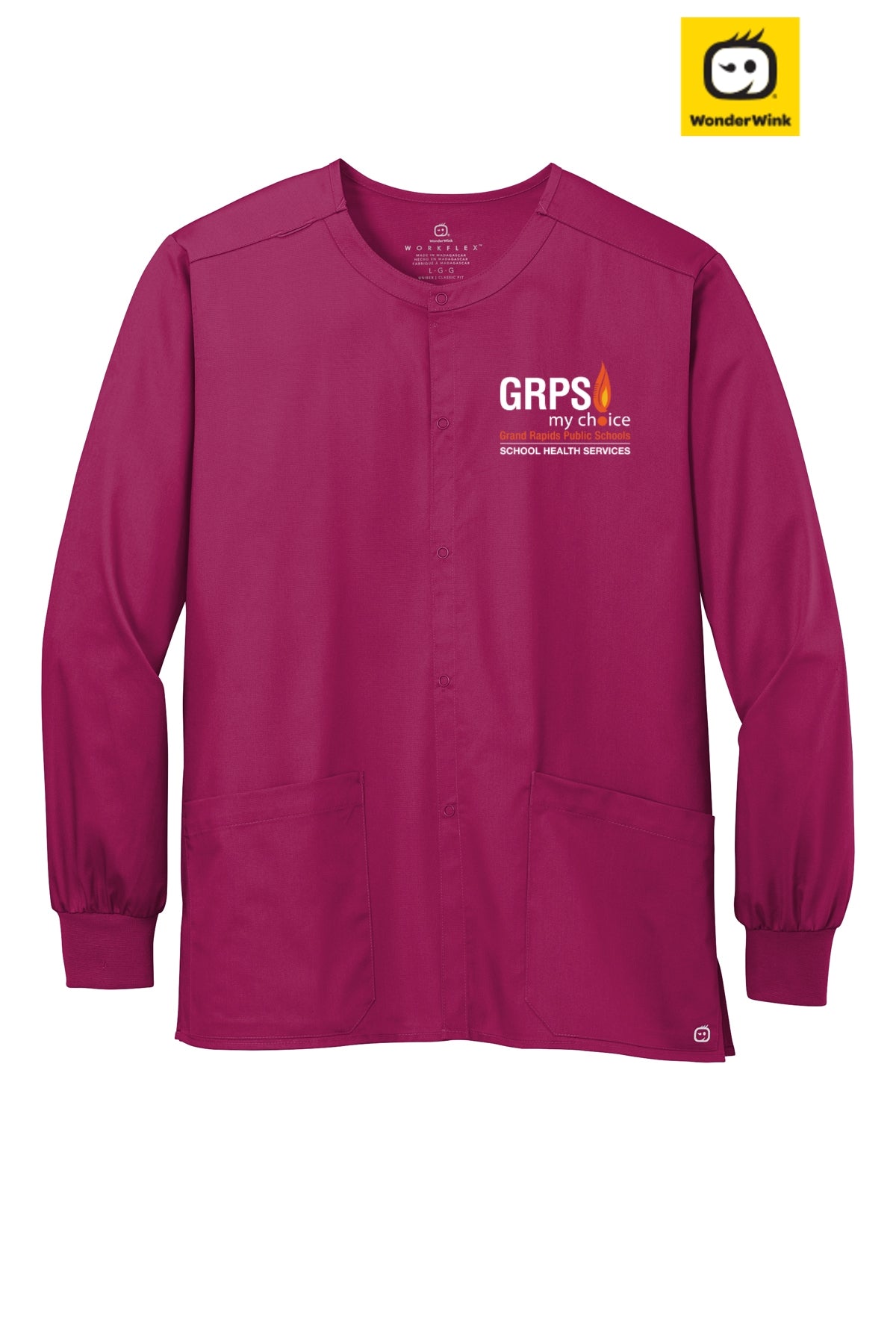 GRPS HEALTH SERVICES WonderWink Unisex WorkFlex™ Snap-Front Scrub Jacket