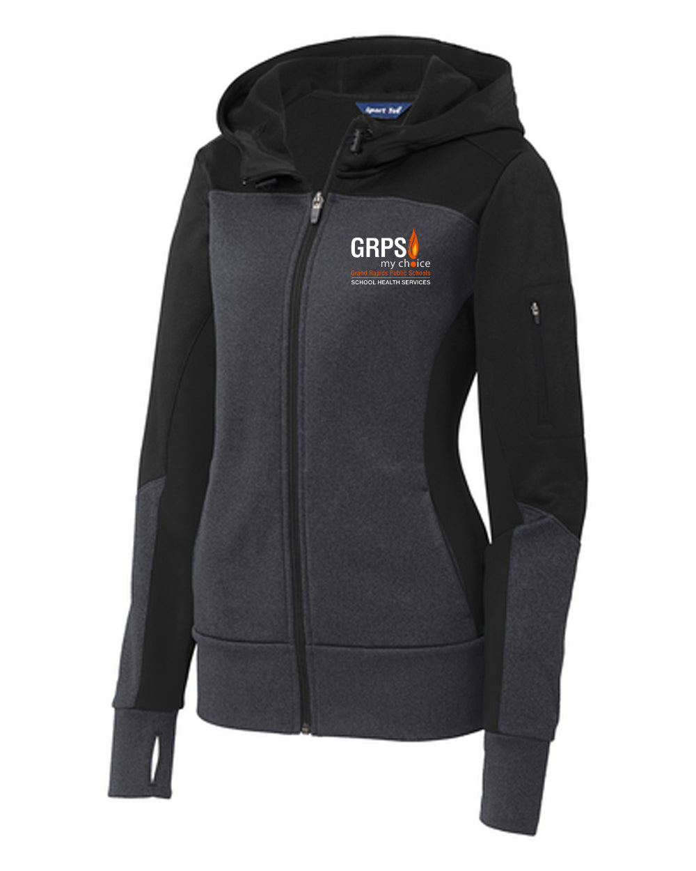 GRPS Health Ladies Tech Fleece Colorblock Full-Zip Hooded