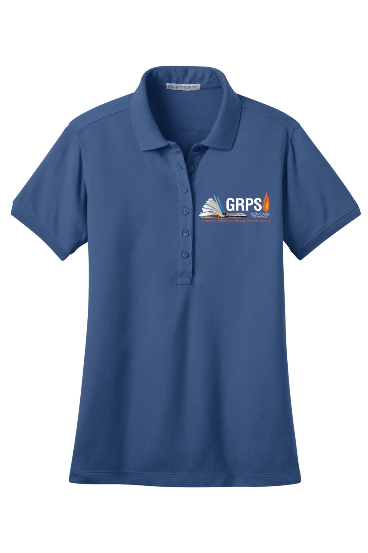 Instructional Technology Stretch Pique Polo LADIES WHITE LOGO