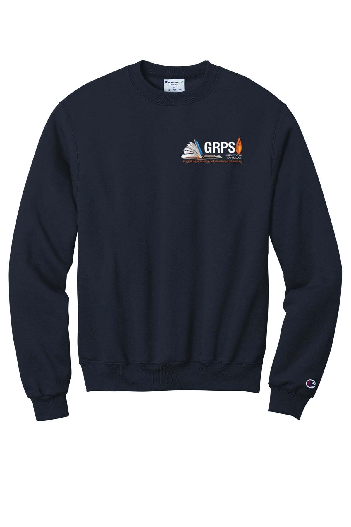 Instructional Technology Champion® Powerblend® Crewneck Sweatshirt White Logo